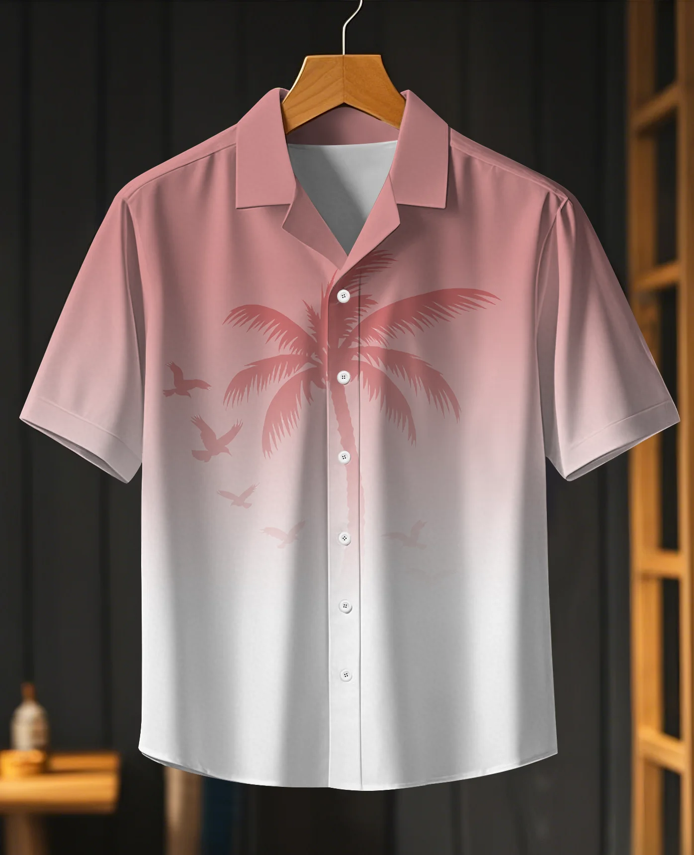 Stylish Cuban Collar Short Sleeve Shirt, 3D Digital Print Design, Unisex Summer Fashion for Daily Outfits.