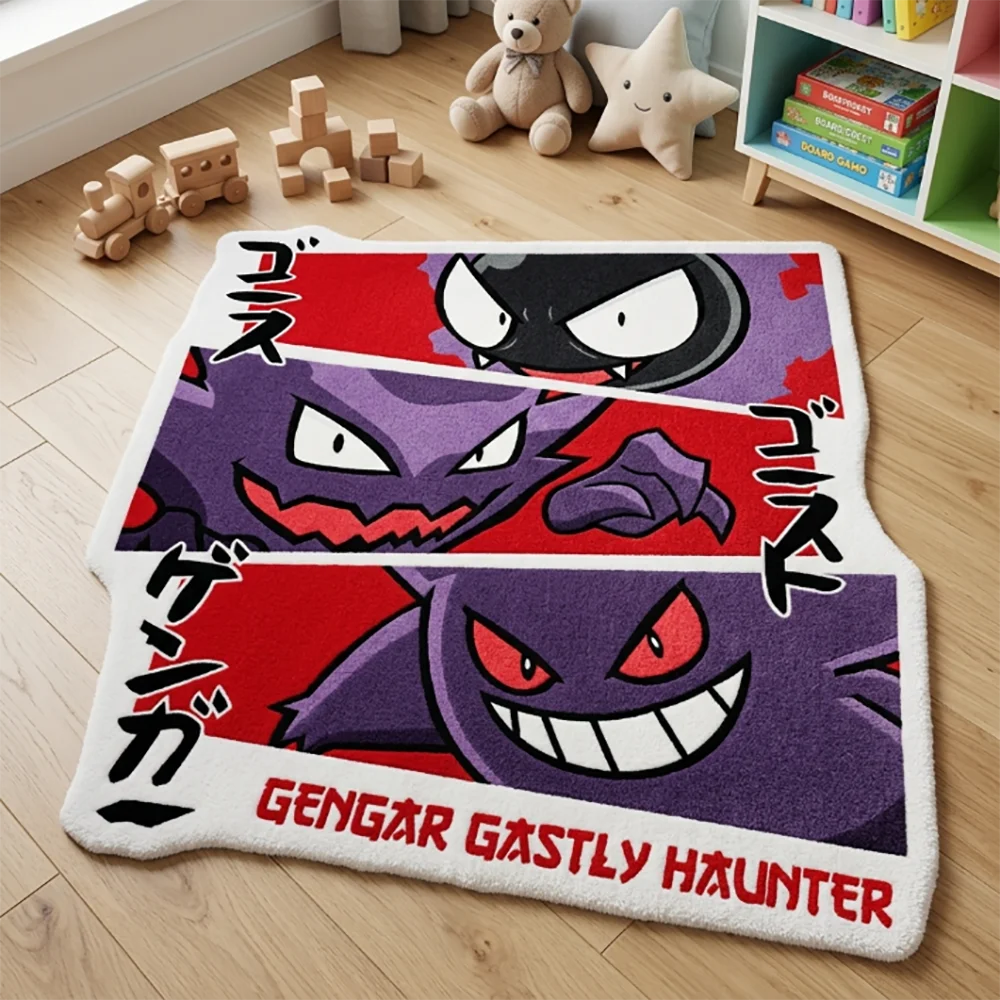 

Pokemon Gastly Haunter Gengar Evolution Anime Rug/Doormat - 3D Print Soft Anti-Slip Floor Mat for Gaming Room Decor