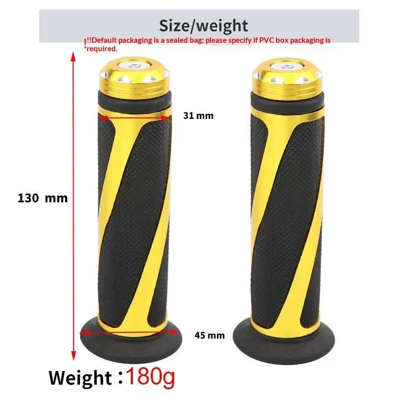 Non Slip Universal Motorbike Handlebar Grips Aluminum Alloy Wear Resistant Rubber for ATV Street Scooter Modification