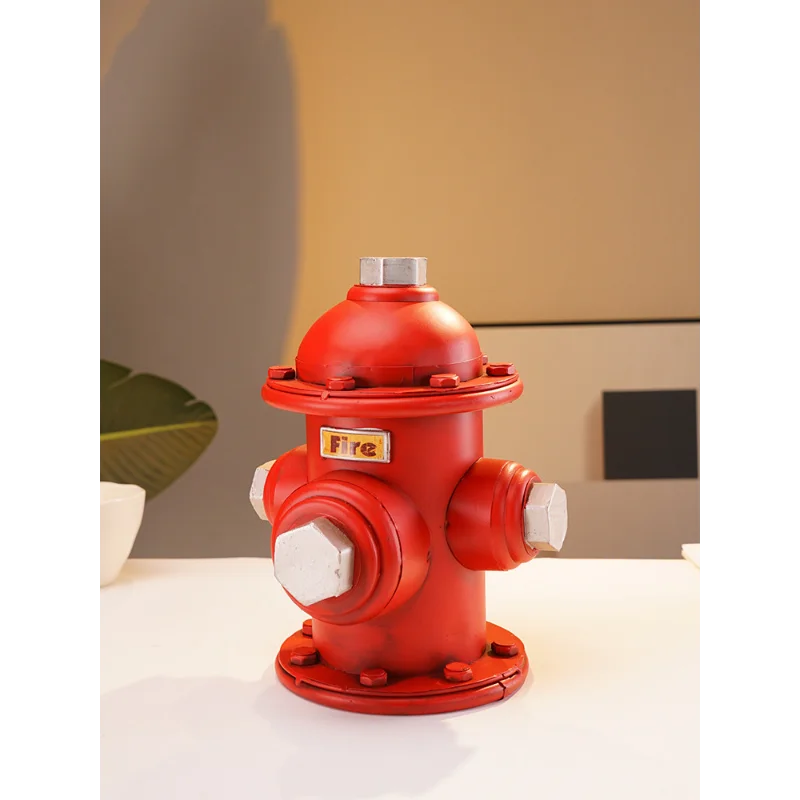 Vintage Iron Fire Hydrant Model Statue Rustic   Prop  Industrial Desktop Decor for Office Bar Coffee Shop Shelf