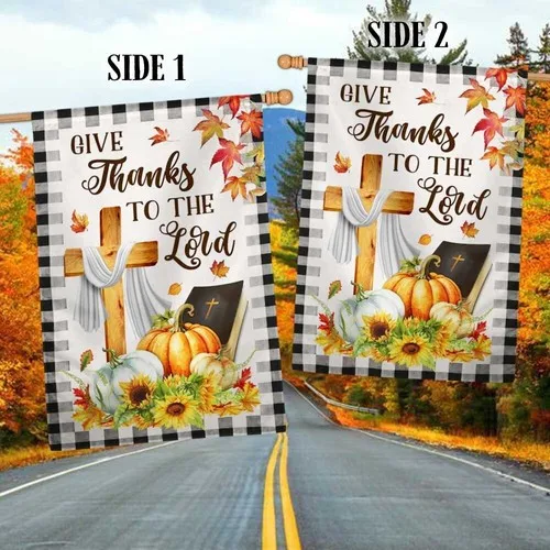 Fall Flag Give Thanks to The Lord Thanksgiving Flag Graden Flag XXH LLP LLX uui