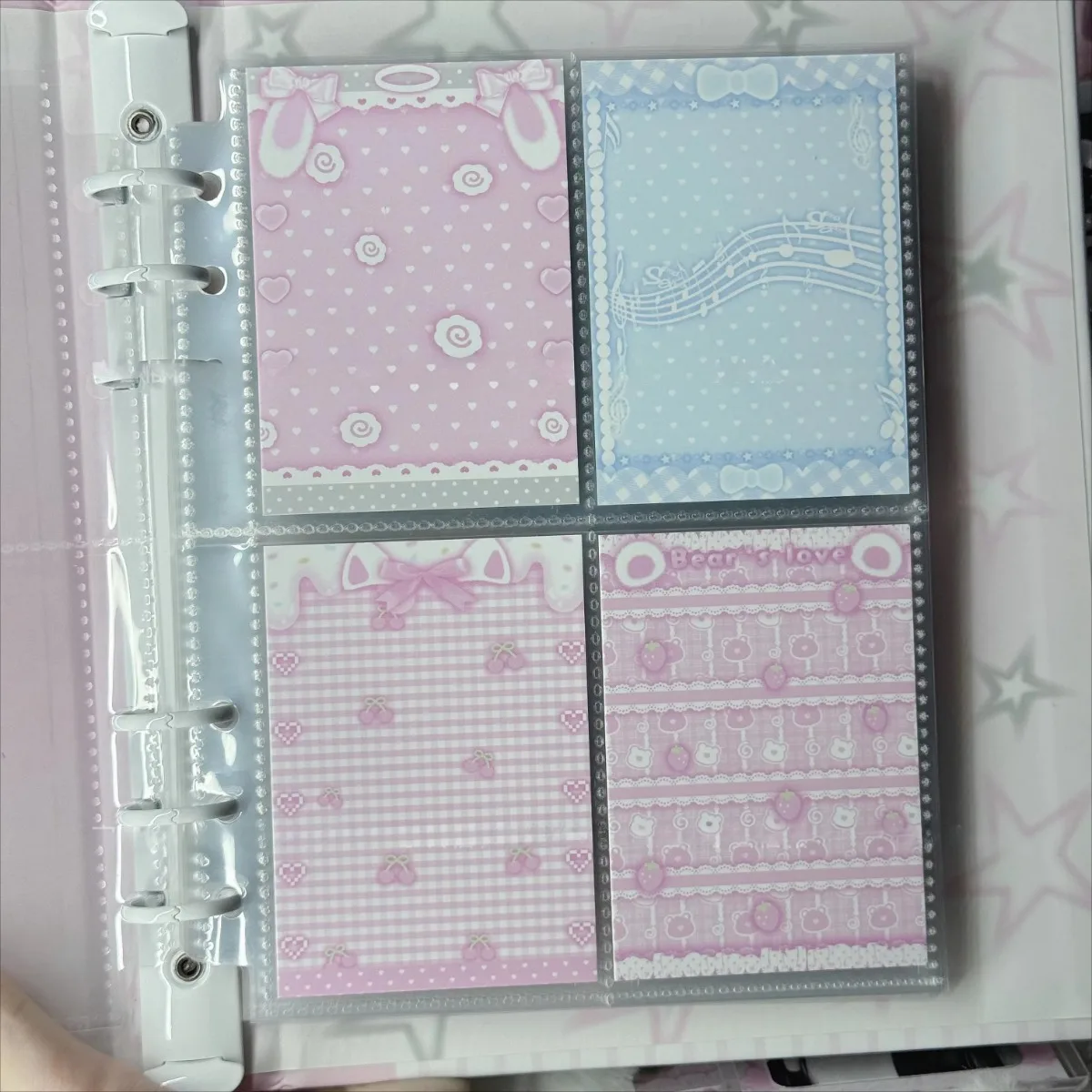 80 szt. Papieru do tła na karty Kpop, 6,5x9,1 cm, papier do dekoracji na fotokarty 3-calowe, pasuje do albumów i segregatorów. — zdjęcie produktu 5