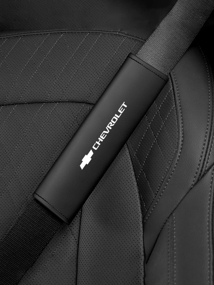 For Chevrolet Cruze Camaro Lova RV Seat Belt Cover Car Accessories PU Leather Safety Belt Shoulder Cover Breathable Protect Pads