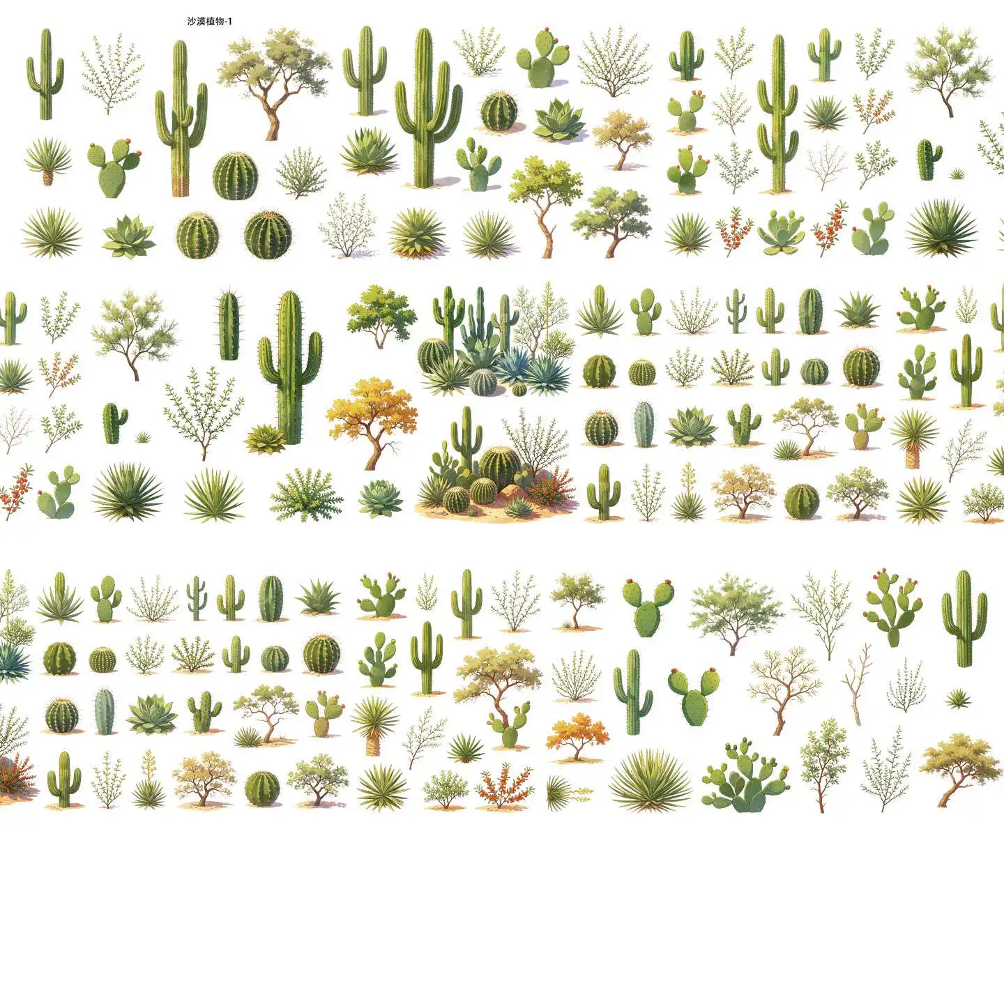 

Homemade Desert Plants Cactus Tree Die Cut Hand Tape Collage Decorative Guka Desert Plants Tape Sticker