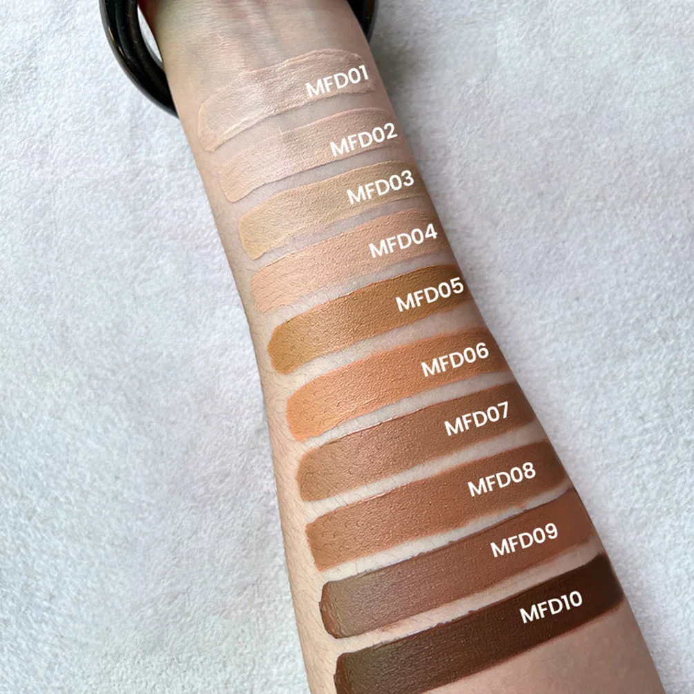 ヴィーガン プライベートブランド ファンデーション 化粧品 卸売 24色 長持ち フルカバー ファンデーション カスタムロゴ コスメ 大量