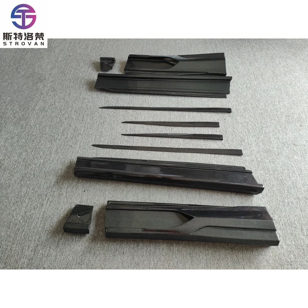 STLF 1016 Style Carbon Fiber Side Skirts with Spoiler Body Decoration Modification Suitable for 18-21 Lamborghinis URUS 3