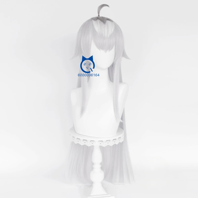우마 무스메 예쁜 더비 애니메이션 오구리 캡 핫 세일 코스프레 90cm 롱 실버 가발 귀와 꼬리 포함 할로윈 파티 코믹콘 코스프레