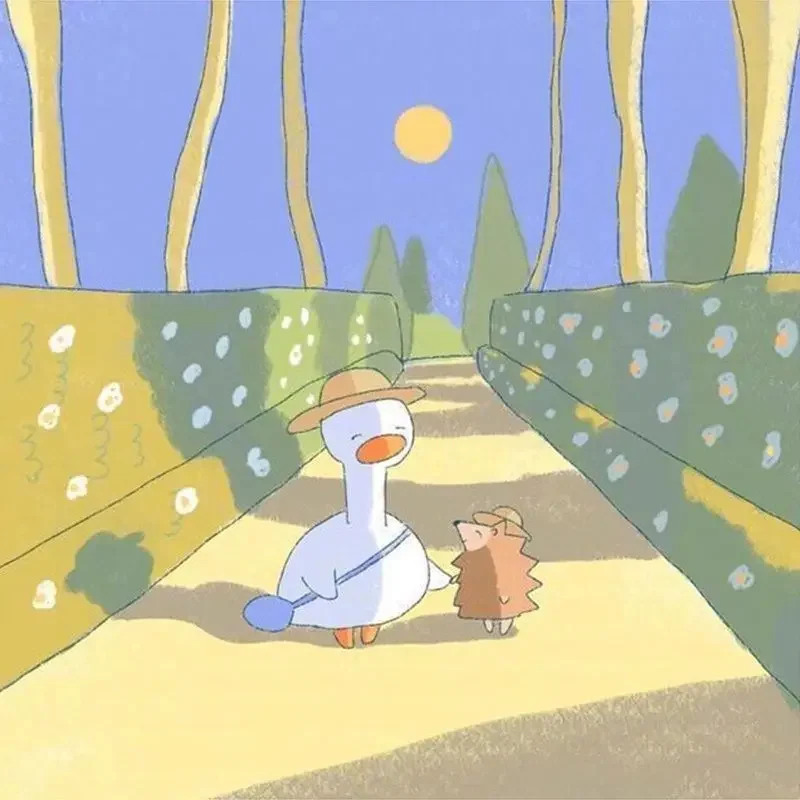 

Duck Hedgehog Cartoon 500 PCS/1024 PCS Jigsaw Puzzles Challenging Family Activity Game for Gameroom Bedroom Home Decor Gift