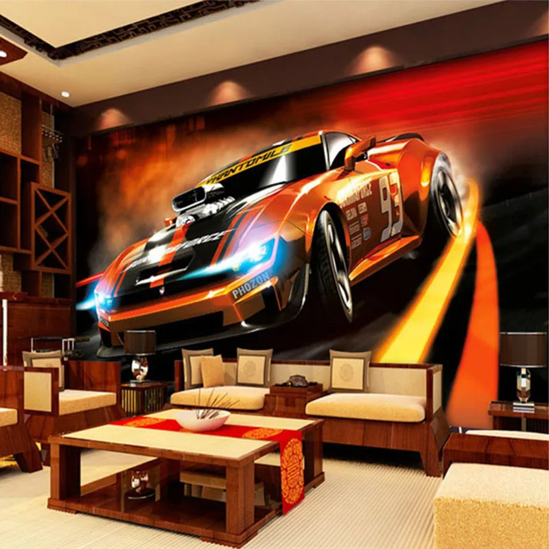 Photo Wallpaper Modern Creative Cartoon Car 3D Stereo Mural Living Room Bedroom Interior Design Wall Papers Papel De Parede