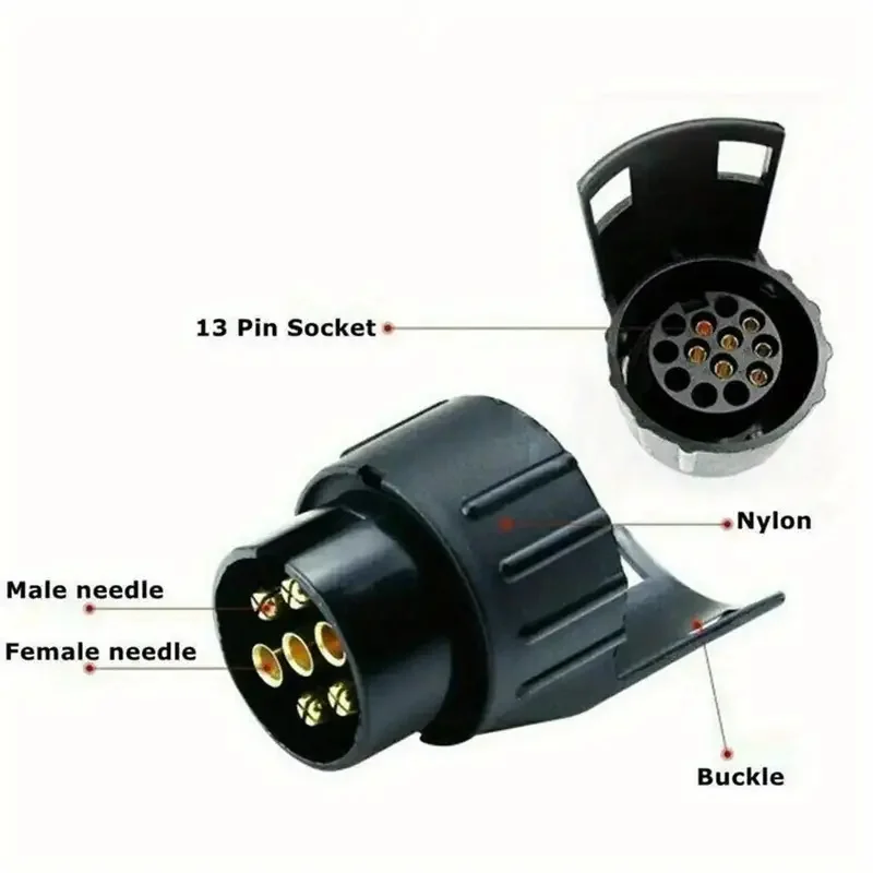 1 قطعة 12 فولت 7 إلى 13 دبوس مقطورة سحب محول مأخذ التوصيل محول مأخذ التوصيل الكهربائي محول القابس دائم محول مأخذ التوصيل #6