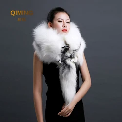 Party Luxury Brand Real Fur Scarves Neck Warmer Women Winter Genuine Whole Fox Fur Collar Ring Warm Soft Large Fox Fur Scarf