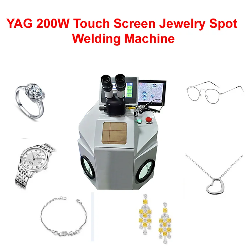 LY YAG Laser 200W Jewelry Spot Welding Machine Micro Laser Soldering with Touch Screen Control For Gold Silver Chain Ring