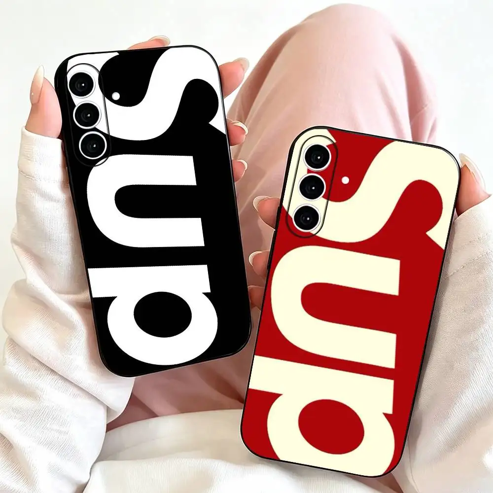 Fashion  LOGO Luxurious S-Supr-E Phone Case For Samsung Galaxy A73,A72,A71,A70,A53,A52,A51,Others Soft Black Cover