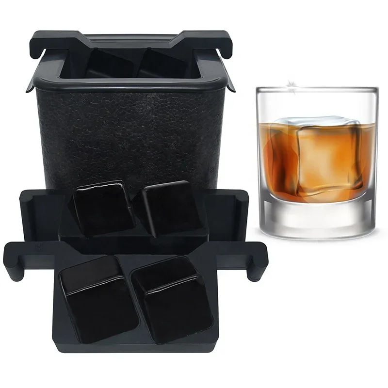 New Trending Reusable Crystal Clear Ice Cube Mold Makes 4 Cubes BPA Free Easy Released 4 Cavity Crystal Clear Ice Chest