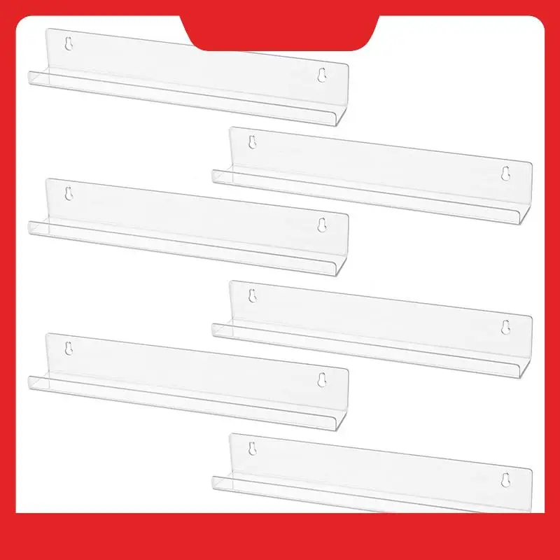 6Pcs Vinyl Record Wall Mount Shelf Set Of Album Holders For Hanging On Walls - Shelves Albums Or Children's Books