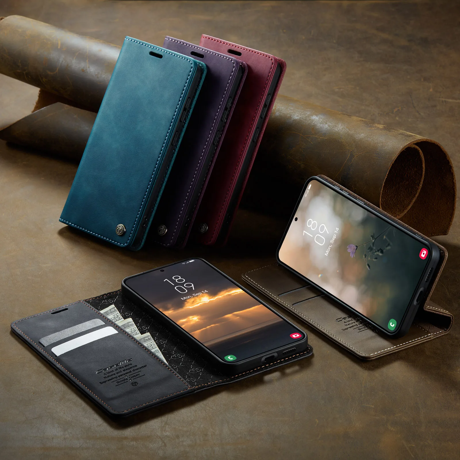 Premium Leather Case For Samsung Galaxy S25 S24 Plus S23 S22 S21 S20 Ultra FE Note20 Ultra S10 Magnetic Flip Wallet Card Cover