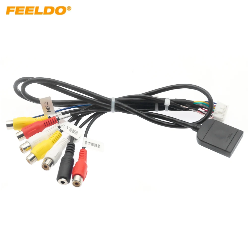 

FEELDO 20-pin Extended Interface Cable With RCA AUX-IN/OUT Audio/Video MIC Receptacle And SIM Slot For Android Head Unit Stereo