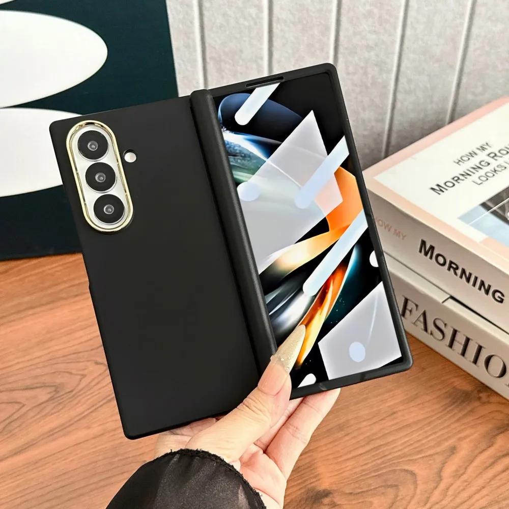 For Samsung Galaxy Z Fold 6 7 5G Phone Case Magnetic Wireless Charger PC Hard Shel Hinge Front Protection Film Back Cover