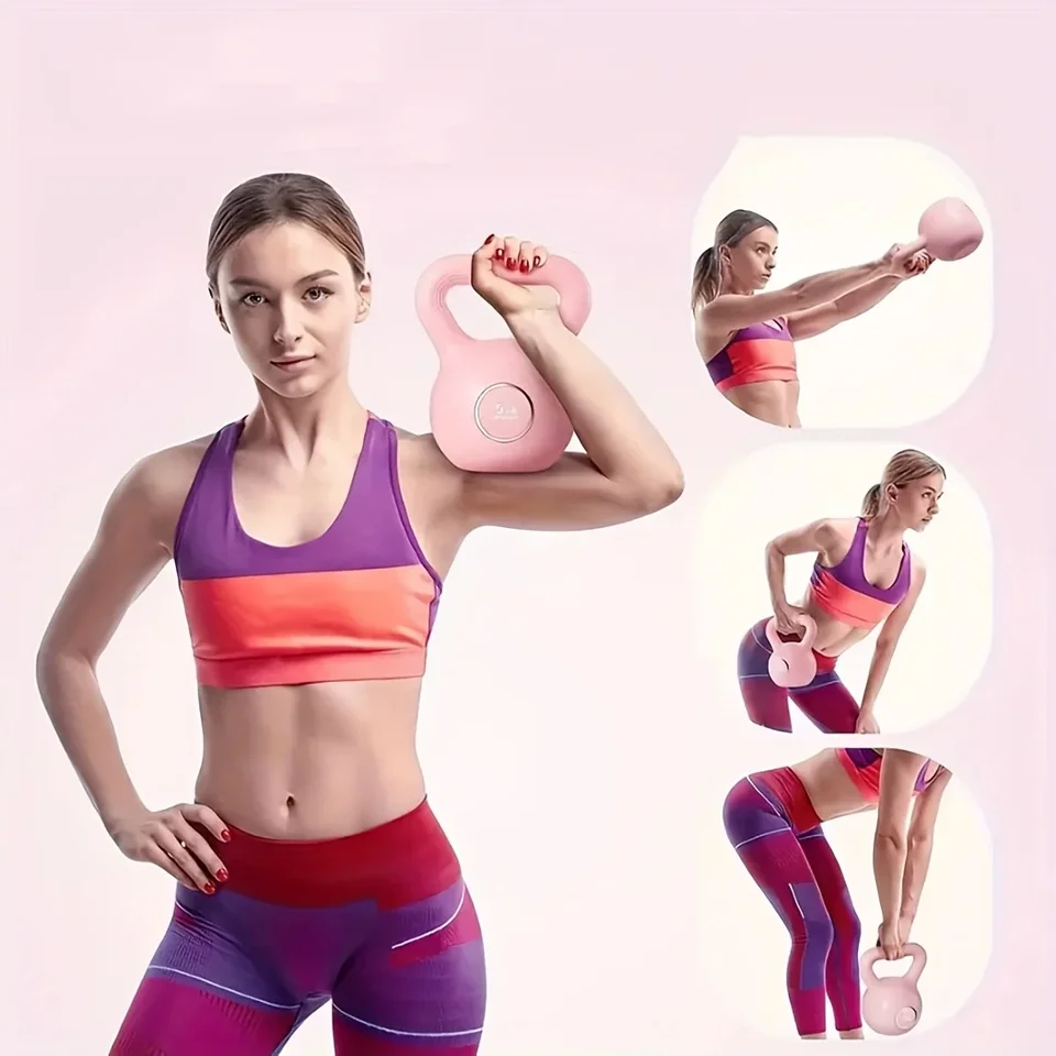 1Pc 조정 가능한 무게 자체 충전 Kettlebell, PVC 소재, 다기능 홈 피트니스 장비, 공간 절약형 디자인