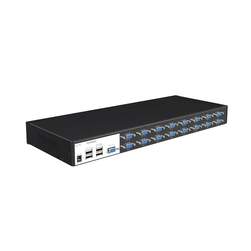 Video 16 Port USB 2.0 VGA KVM Switcher + Cables, MT-VIKI Rackmount VGA USB KVM Switch 16 In 1 Out