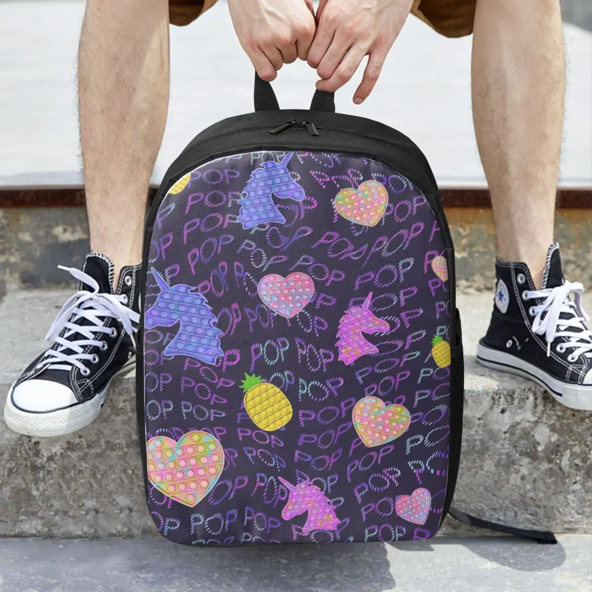 Pop Fidget Print Patroon Vrouw Rugzakken Jongens Meisjes Boekentas Waterdichte Studenten Schooltassen Draagbaarheid Rugzak Schoudertas