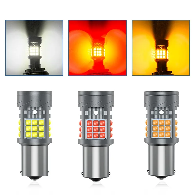 2pcs Automobile LED Canbus 3030 36SMD 28W Turn Signal Light Anti-strobe 1156 1157 7440 7443 3157 with Fan Tail Brake Bulb