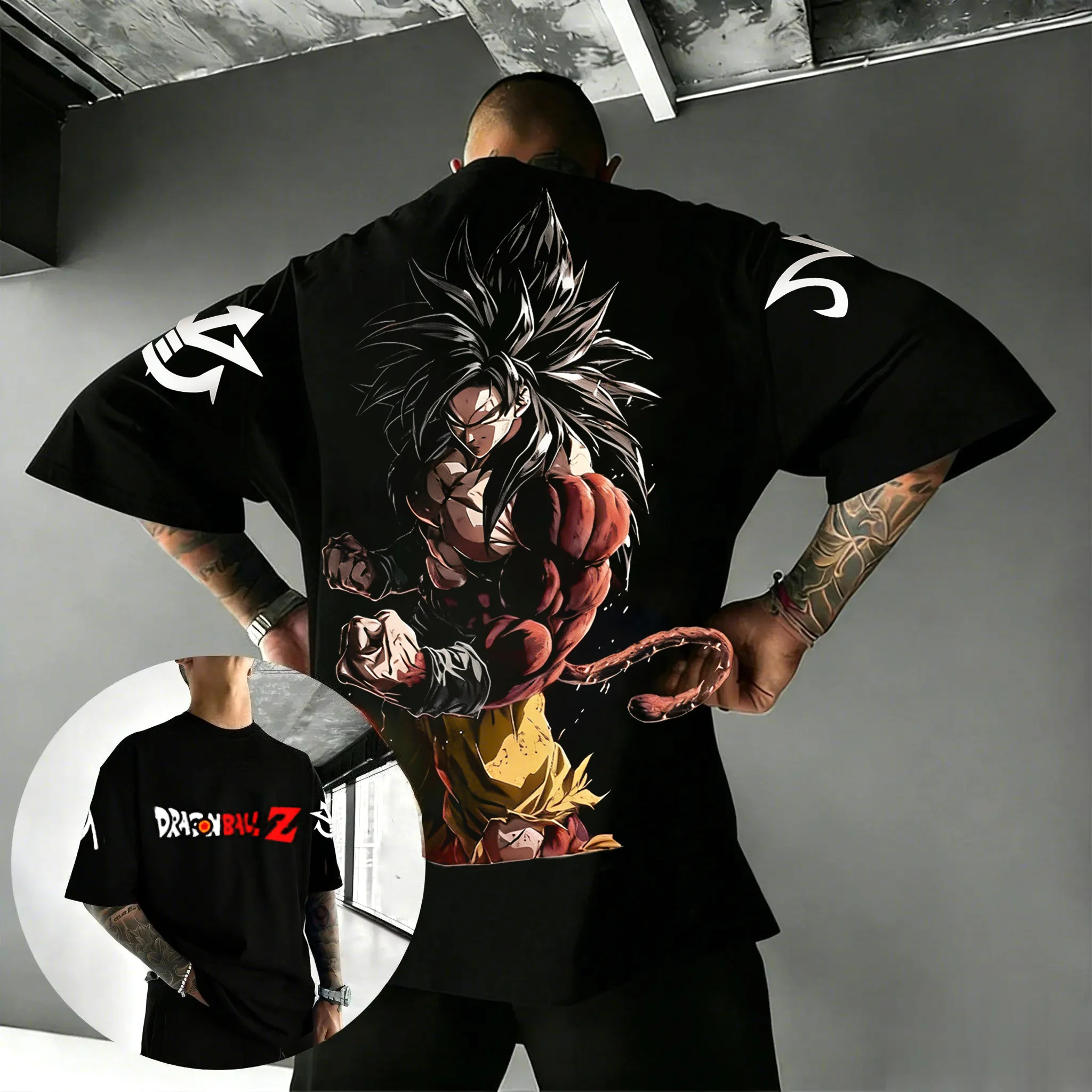 Dragon Ball 2026 New Hot Summer Goku Printed Cotton Men's T-shirt Overside American Women's Summer Breathable Sports Round-neck