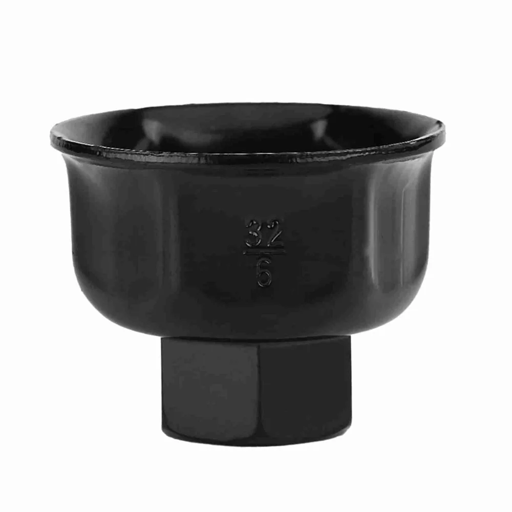 Durable 32mm Oil Filter Wrench 3/8 Inch Drive Aluminum Oil Filter Socket Cup Shape Oil Filter Wrench Socket Car Maintenance