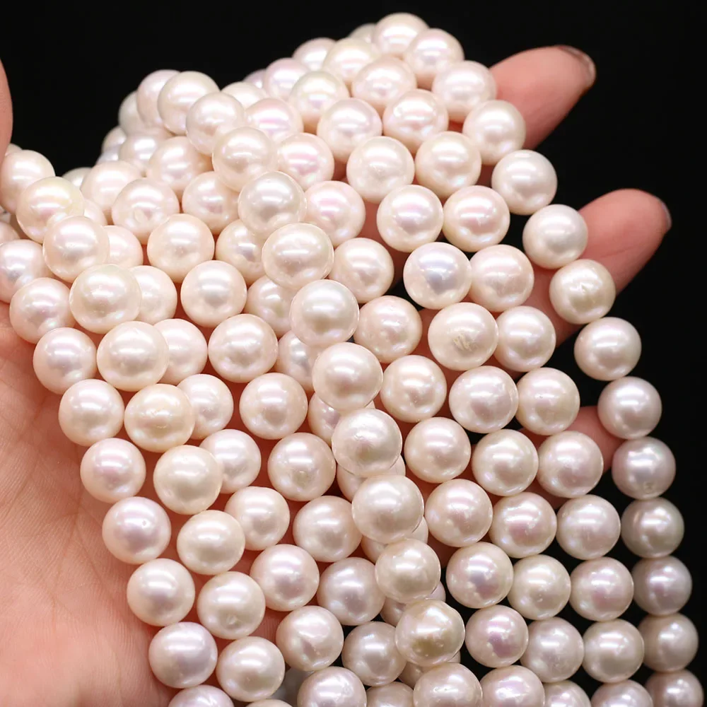 

High-quality Grade AAA 100% Natural Freshwater Pearl Bead White Round 8-9mm Loose Bead for Jewelry Making DIY Necklace Bracelets