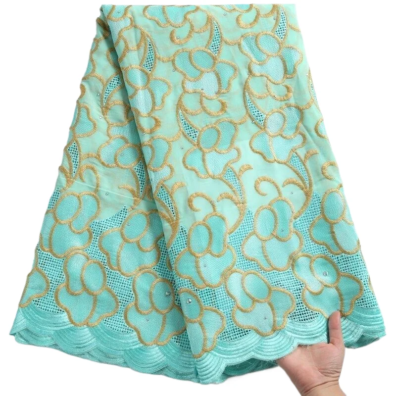 5 ياردة بالجملة نسيج القطن الدانتيل الأفريقي التطريز النيجيري السويسري الفوال أقمشة الدانتيل الخياطة للنساء فستان حفلات الزفاف