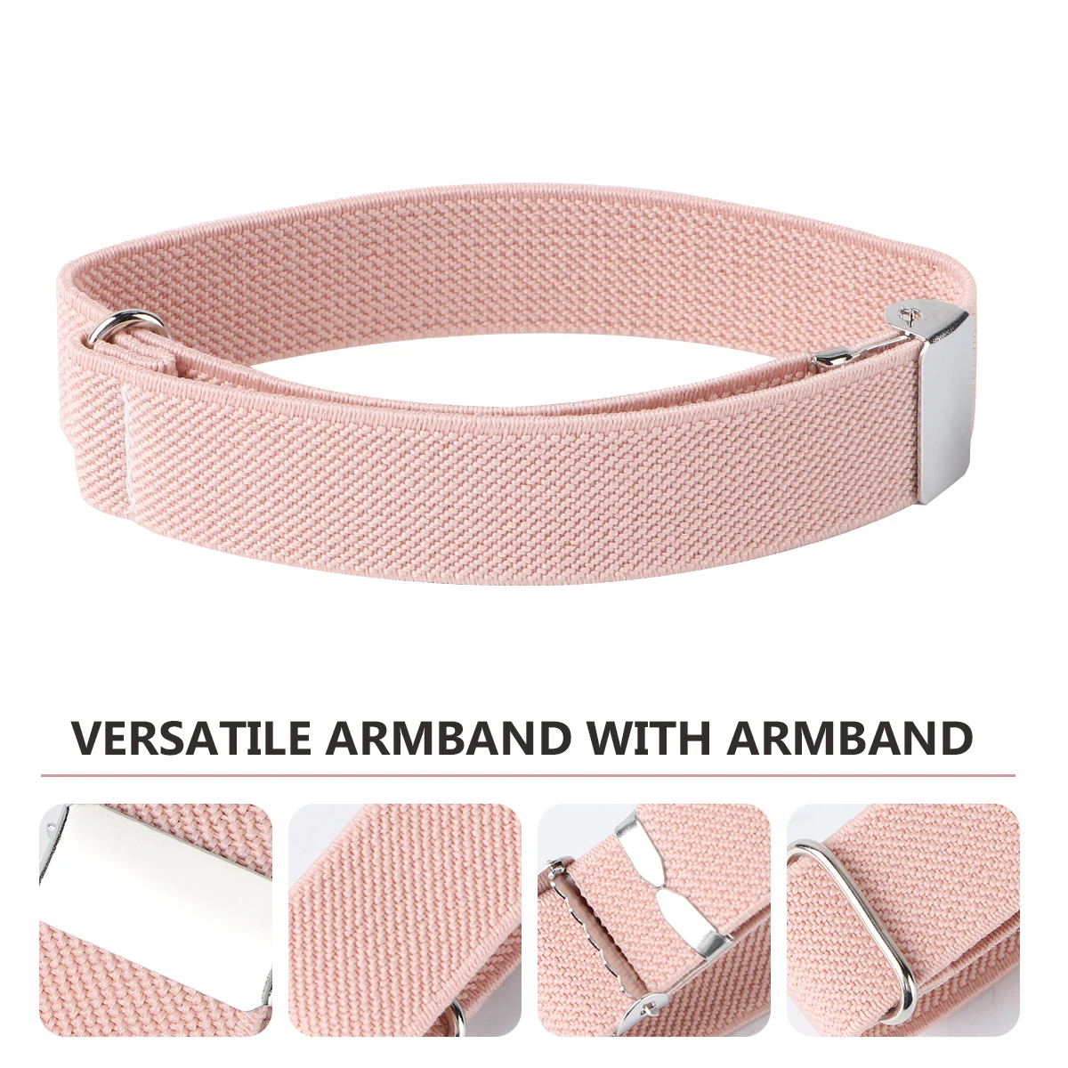 

1Pair Stretchy Sleeve Armband Durable Polyester Silk Rubber Band Shirt Sleeve Ring Elastic Armlet Fashion Accessory for Casual