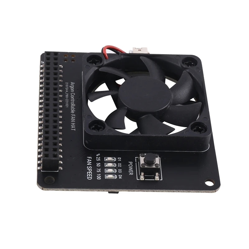 ARGON FAN HAT pour Raspberry Pi 4B 3B + 3B, contrôle logiciel PWM, fonction ventilateur, bouton d'alimentation adapté au boîtier Argon NEO pour Pi 4
