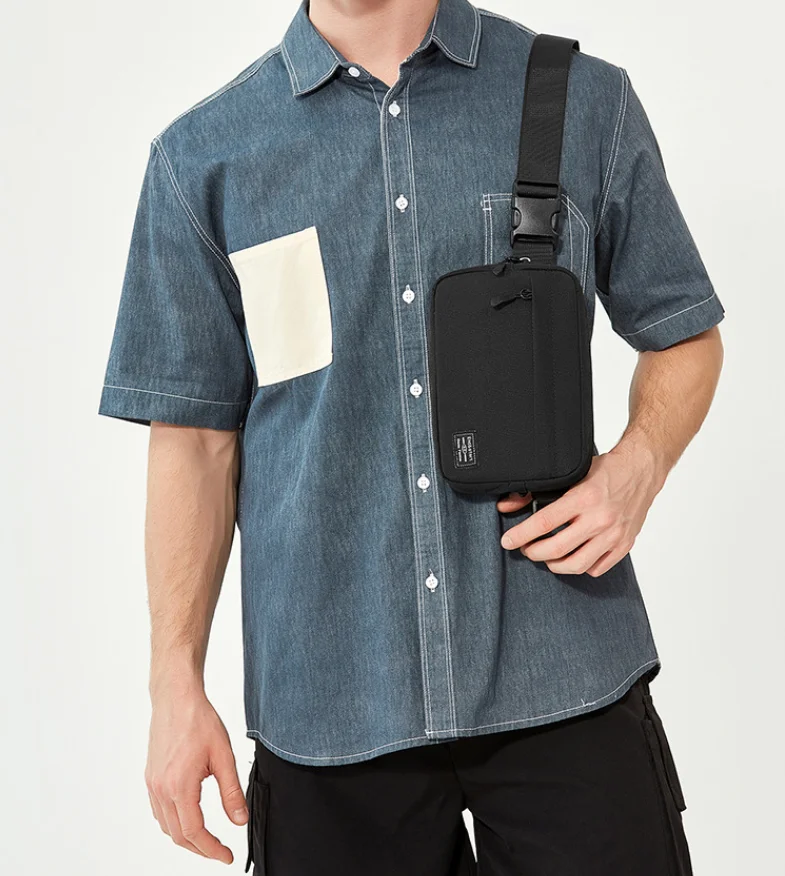 

Fashion Shoulder Crossbody Bags for Man 2025 New Small Waterproof Men's Chest Bag Designer Sling Sports Moto Male Handbags Black