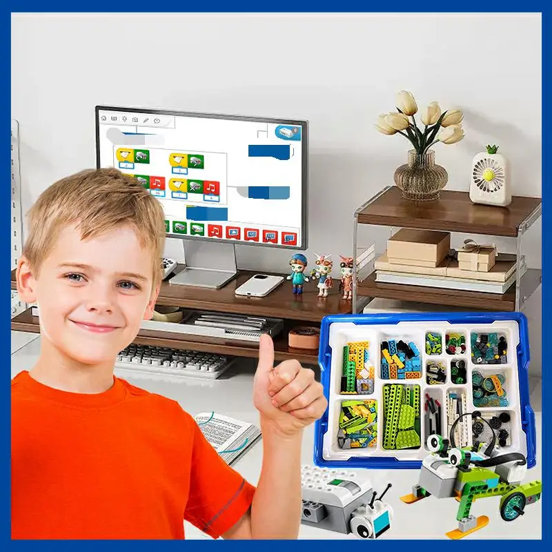 新しい技術コンポーネント wedo3.0 小さな粒子はおもちゃのハイテクビルディングブロック DIY セットと互換性があり、ロボットを構築できます。