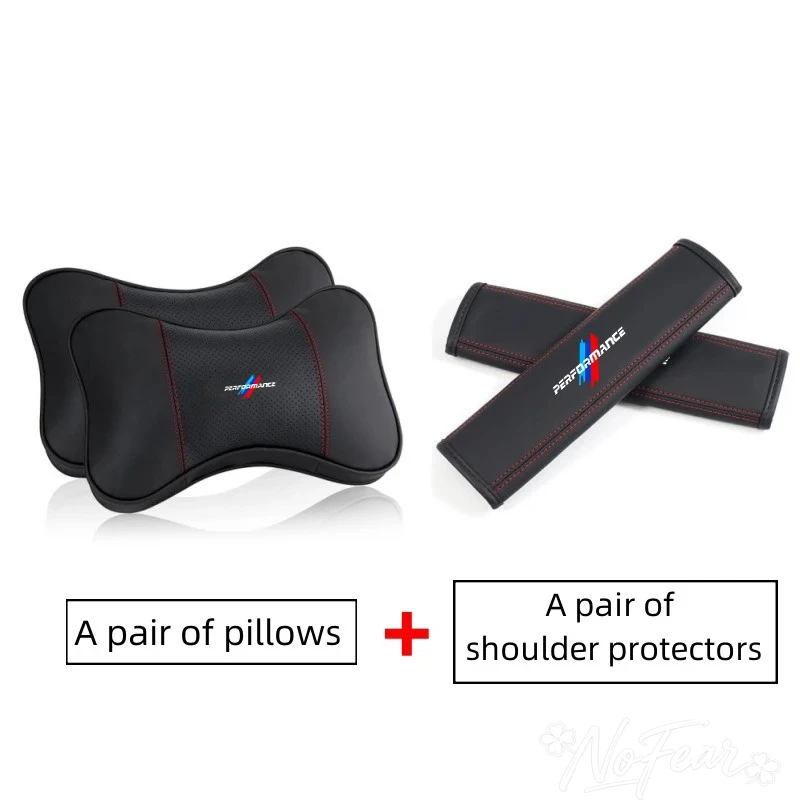 

For BMW Performance X1 X3 X4 X5 E46 E90 F20 E60 E39 F10 M1 M2 M3 M5 M6 PU Leather Car Seat Neck Pillow Headrest Shoulder Pads