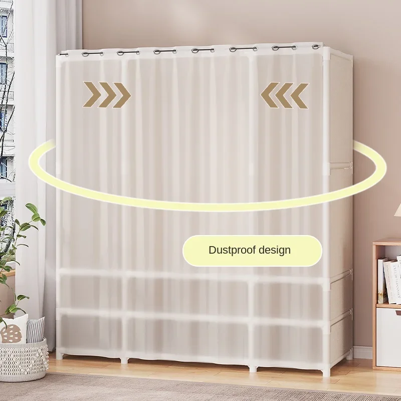 Armoire de Rangement Pliante et Portable pour Vêtements, Grande Capacité, Type Économique, Durable et Robuste, Anti-Poussière