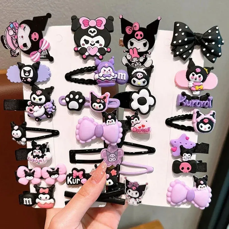 14 قطعة من أغطية الرأس اللطيفة من سانريو كورومي للفتيات على شكل رسوم متحركة أنيمي دبوس شعر أنيق إكسسوارات شعر للأطفال هدية عيد الميلاد وعيد الميلاد #1