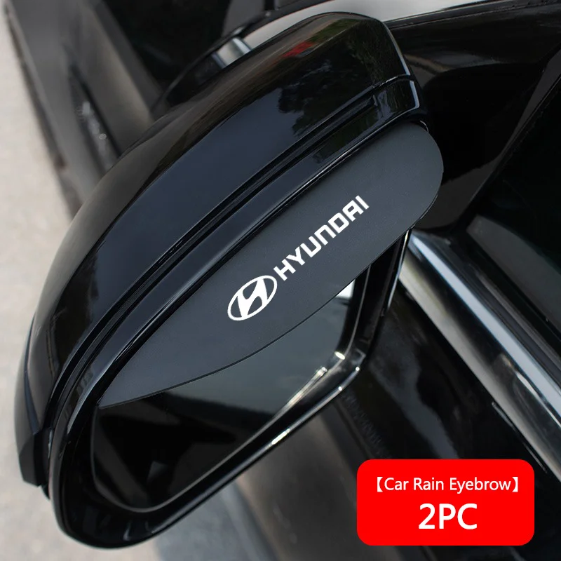 Silicone Car Rear View Mirror Rain Cover Sun Visor Rain Eyebrow Sticker For Hyundai N Logo Line Sonata Tucson Azera Elantra Kona - Image 2