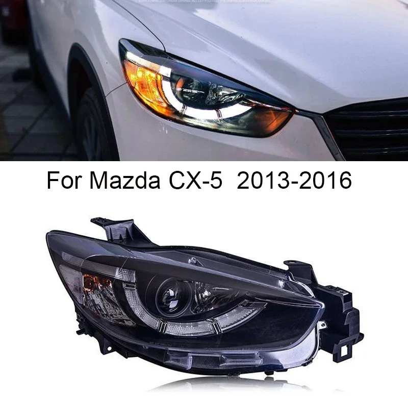 

Стайлинг автомобиля для фар Mazda CX-5 2013-2016 CX5 светодиодные фары Angel Eyes DRL биксеноновые линзы дальнего ближнего света парковочные противотуманные фары