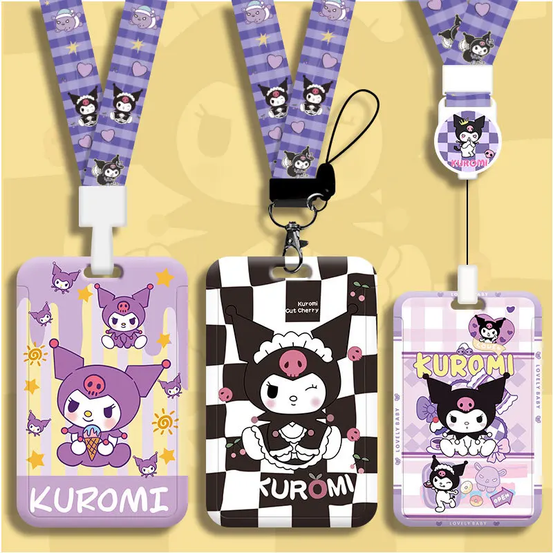 

Cute Kuromi ID Badge Card Holder Lanyard Girls Door Card Case Neck Strap Credit Card Holder Credentials Accessories Gift