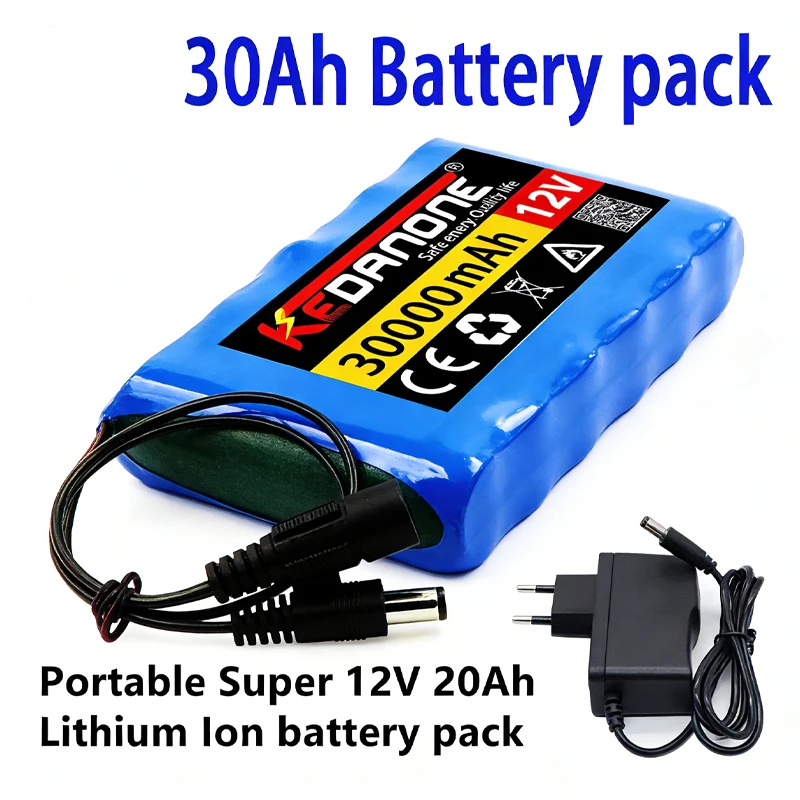 Disponibilità immediata in magazzino UE, spedizione rapida. Nuovo pacco batterie al litio 12V 30000mAh 30Ah 3S2P 18650 con BMS integrato, grande capacità, ideale per piccoli dispositivi elettronici.