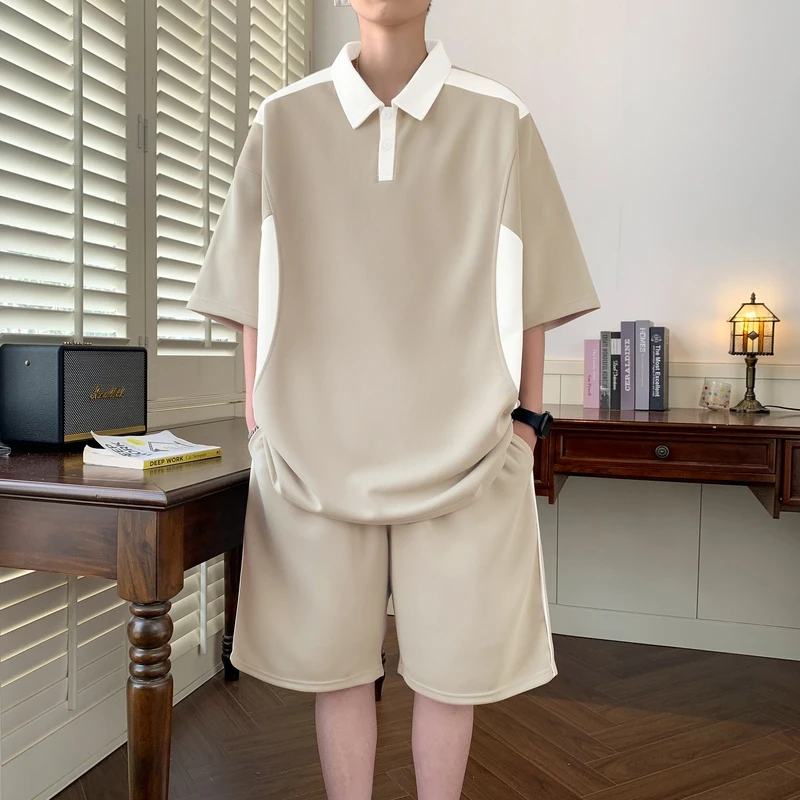 

Summer Outdoor Sports and Leisure Two-piece Men's Fashionable Loose Comfortable Short Sleeved T-shirt Five Piece Pants Set