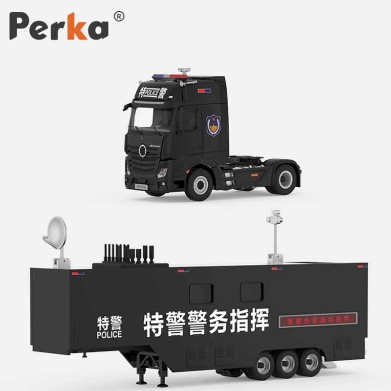 

Perka Diecast 1:64 Scale Special Police Command Vehicle Limited Edition Upgraded Car Alloy Model Gift Box for Adult Boy Gift