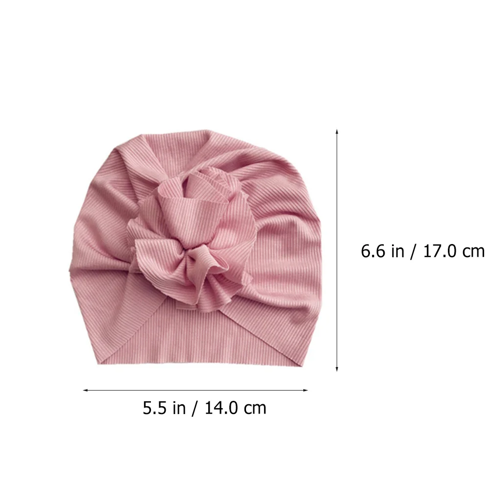 

4pcs Flower Baby Hat Elastic Breathable Knit Cap For Infant Toddlers Cute Printing Design Newborn Headwear Accessories