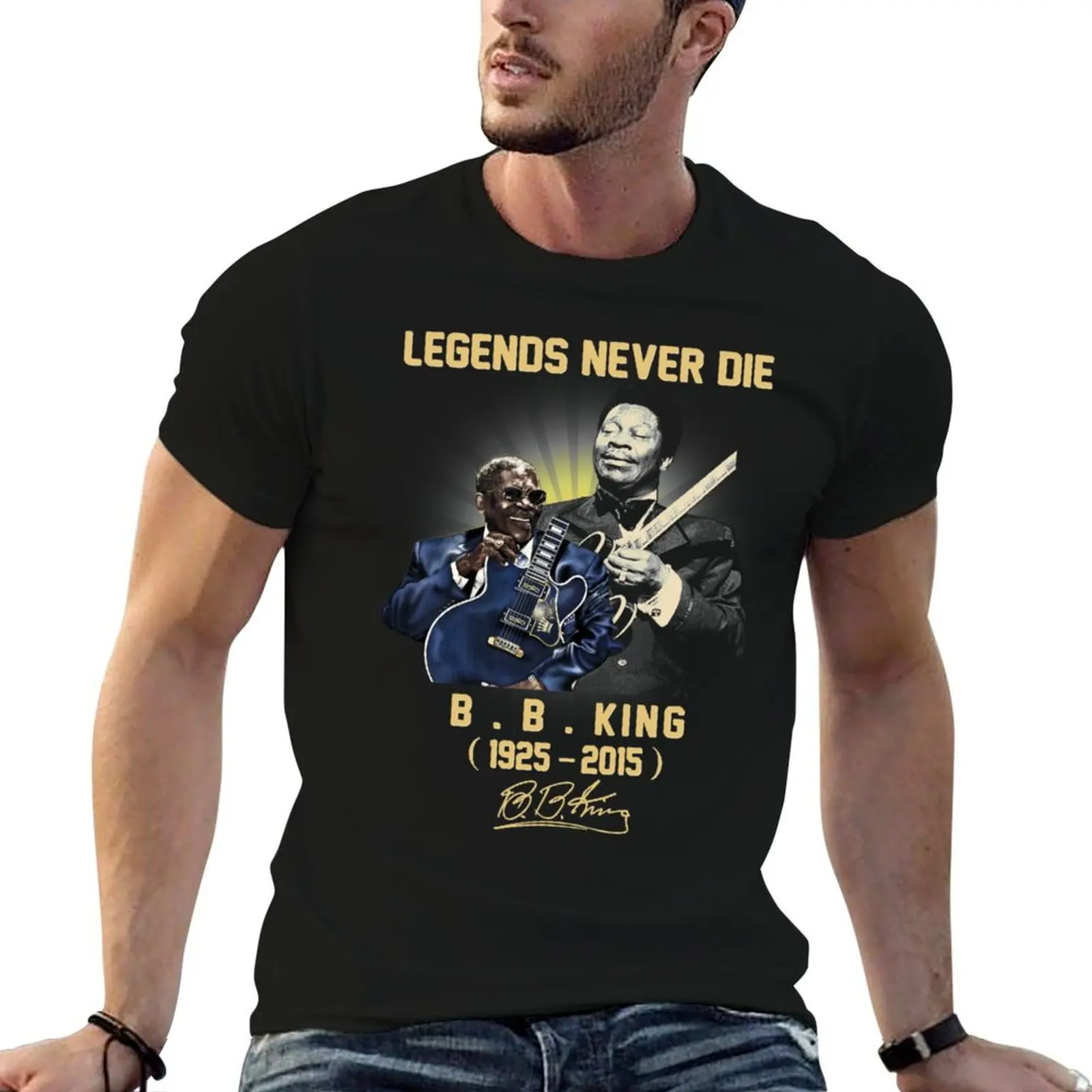 

BB King Legends Never Die T-Shirt cotton tshirt 100% man t shirt luxury T-Shirt