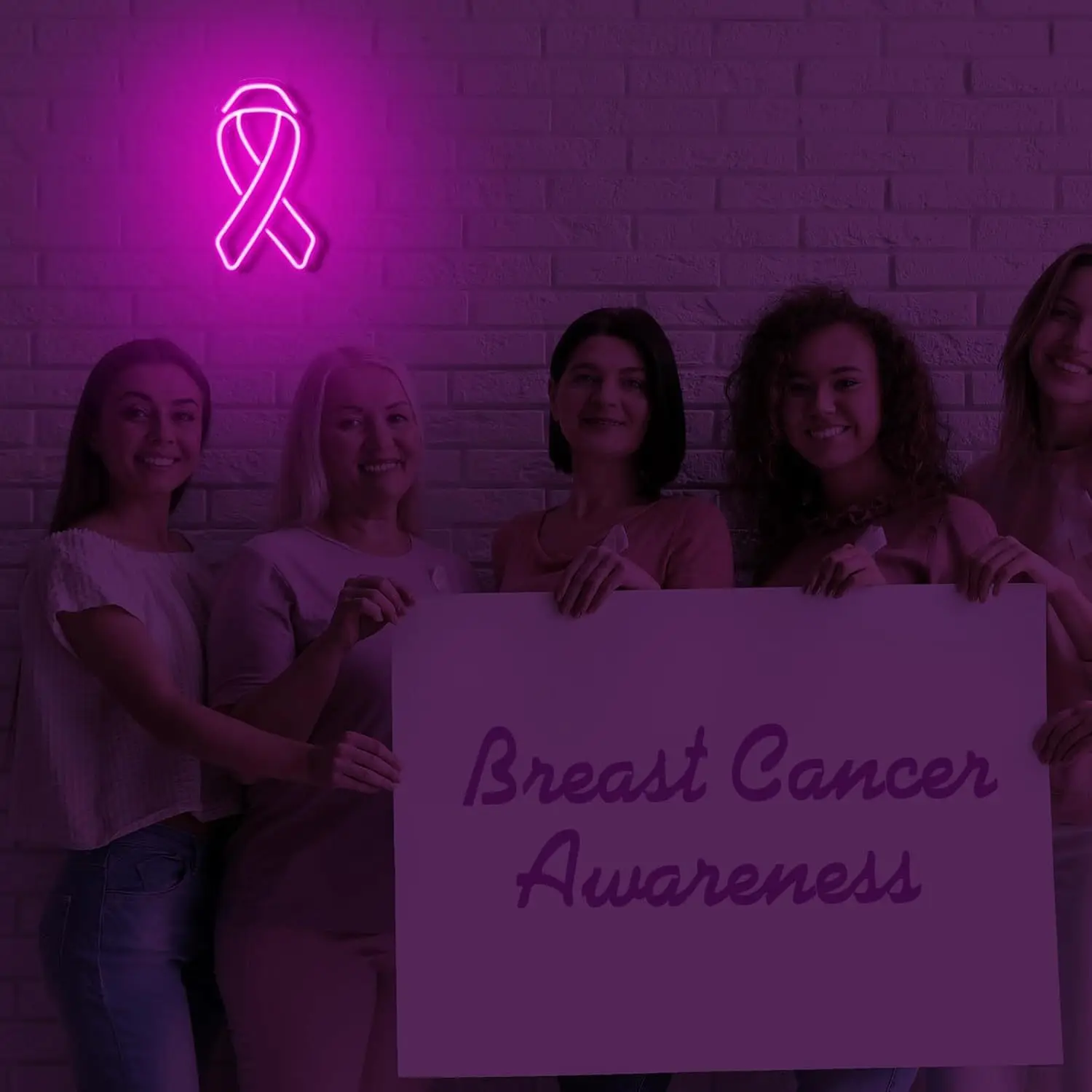 Breast Cancer Awareness Decor, Suitable for Bar, Living Room, Party, Home, Bedroom and Office Tabletop Art Decor.