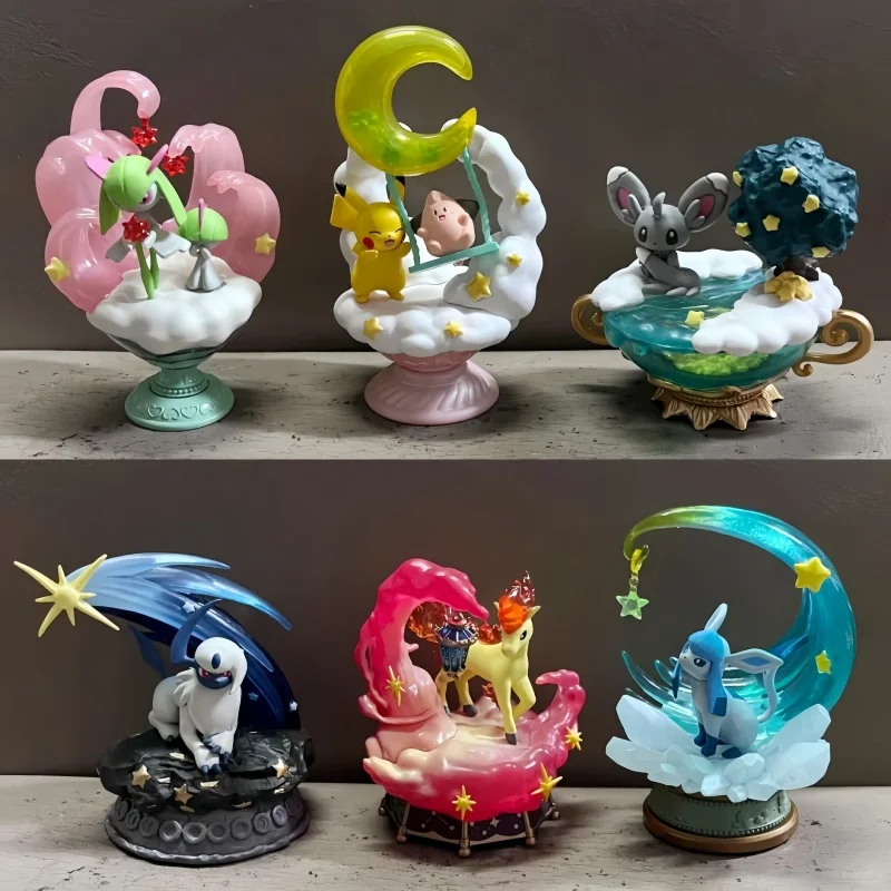 

Оригинальная серия Re-Ment Pokemon Starrium Dreaming Moonlit Night Absol Glaceon Minccino Pikachu&Cleffa Kirlia&Ralts Ponyta Toy