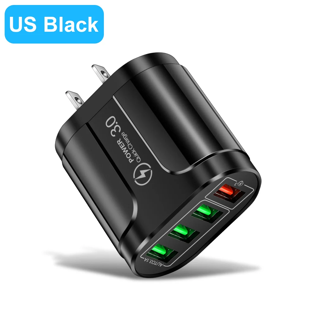 4 Ports USB-Ladegerät Schnell ladung 2.1a 48W Telefon adapter für iPhone Xiaomi EU/US-Stecker tragbare Wand Mobile Schnell ladegerät