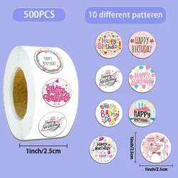 500PCS Happy Birthday Roll Stickers Hot Selling Stickers Hand Account Sealing Stickers
