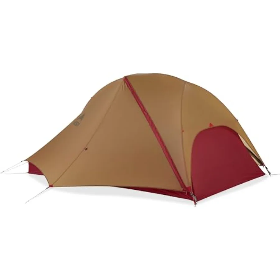 

Backpacking tent for 2 persons, ultralight nylon construction, olive green, waterproof and quick-setup design